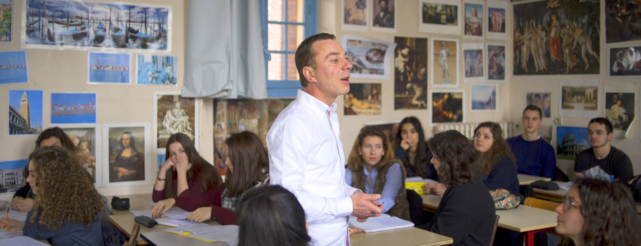 Professeur de lycée, en cours